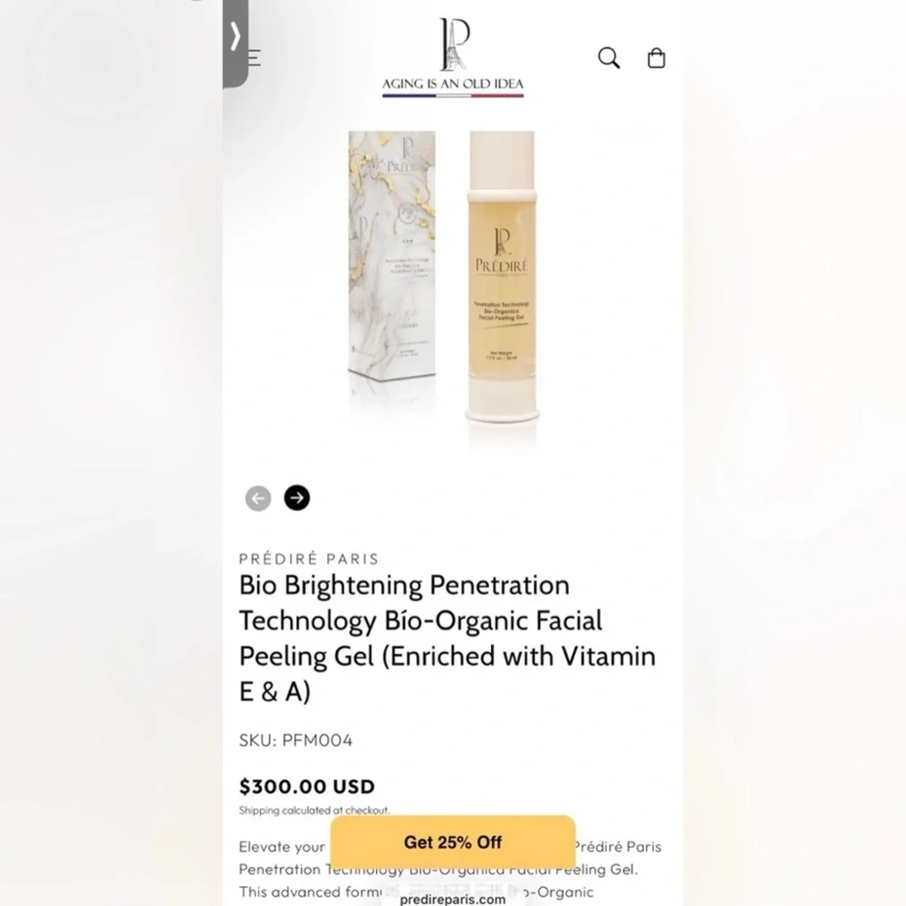 PREDIRE PARIS Bio Brightening Bío-Organic Facial Peeling Gel with Vitamin E & A